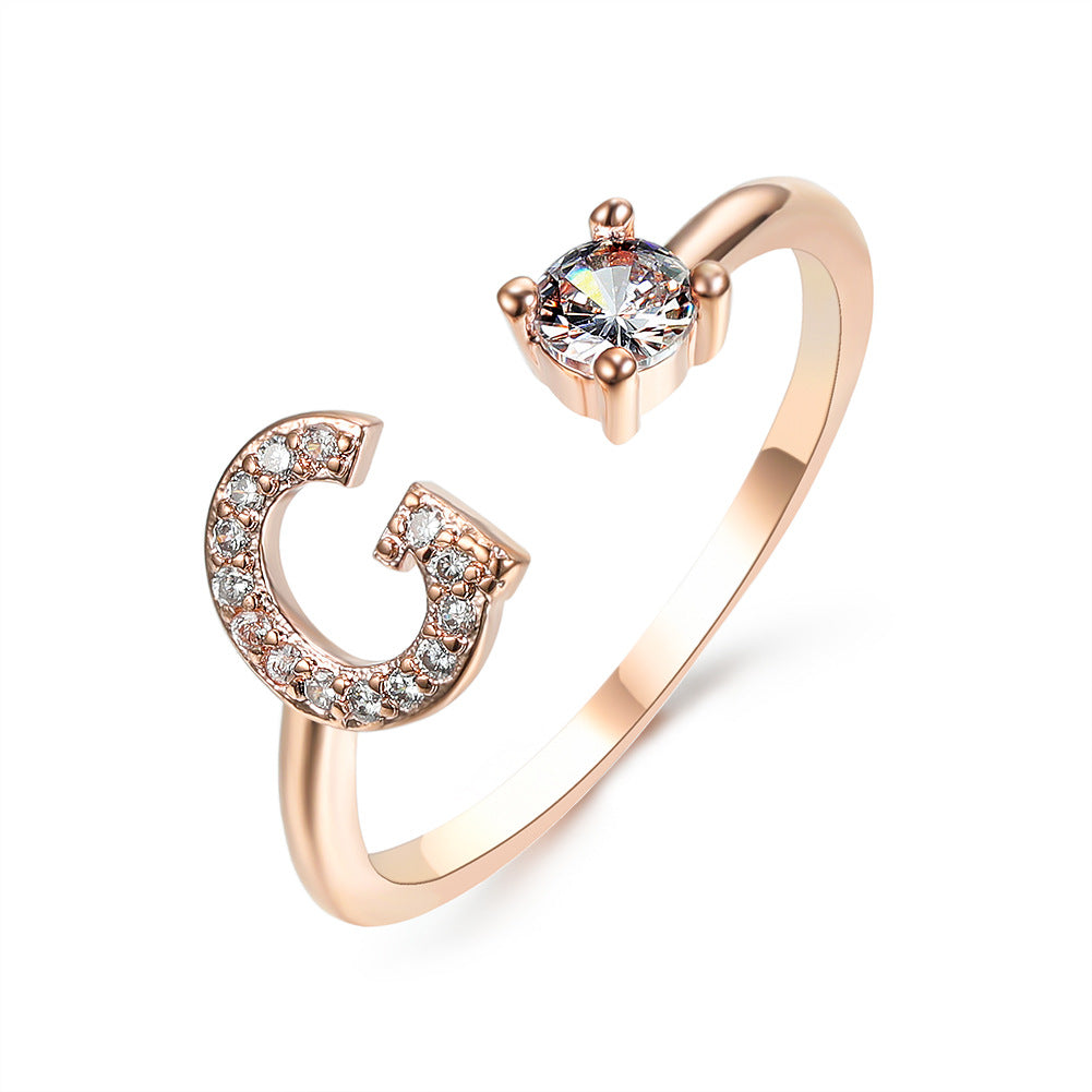 New Design Adjustable 26 Initial Letter Ring Fashion Jewelry For Women Simple Elegant Jewelry New Design Adjustable 26 Initial Letter Ring Fashion Jewelry For Women Simple Elegant Jewelry